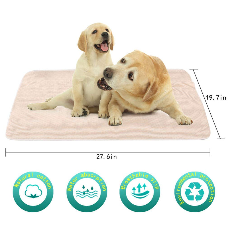 3 Packs Washable Pee Pads For Dogs, Super Absorbency Puppy Training Mat Pet Pee Pads, 4 Layers Of Protection With Soft Cotton Blend, Leak Proof, Machine Washable, Reusable, 19" x 27" 3 Pack - PawsPlanet Australia