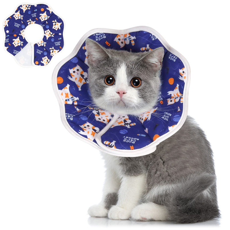 ComSaf Soft Cat Recovery Collar, Protective Adjustable Pet Cone Collar for After Surgery, Comfortable Lightweight Cute Elizabethan Collar for Cat Kitten Prevent from Licking Wounds, Not Block Vision S (Neck:6.5-7.7in) - PawsPlanet Australia