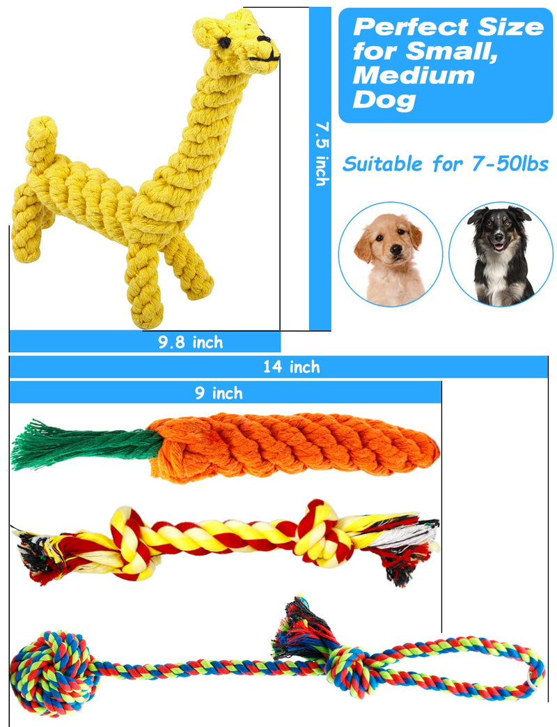 Decyam Dog Toy Dog Chew Toy Ropes, Puppy Cotton Rope Toy for Small Dogs, Interactive Dog Toy for Boredom (4 Pack) 4 Pack - PawsPlanet Australia