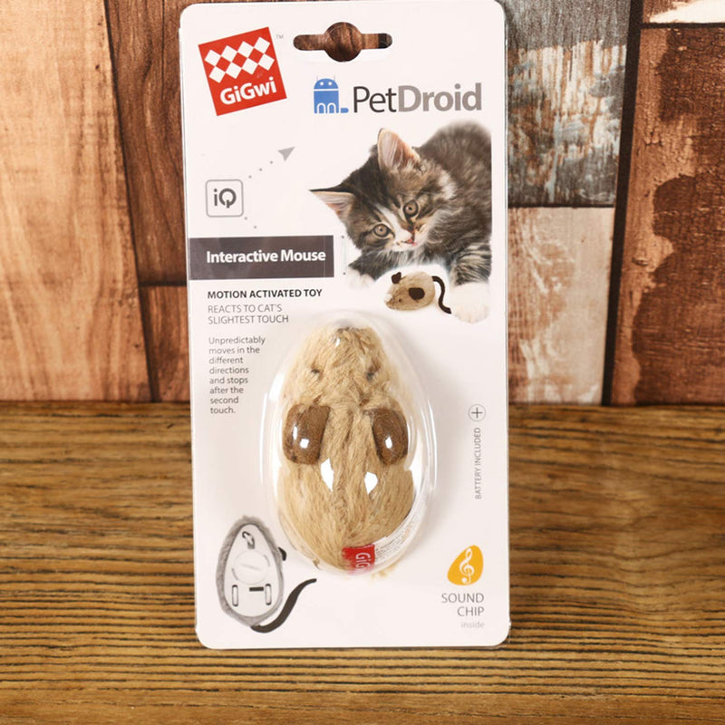 Vealind GiGwi Automatic Moving Mouse Cat Toy with Lifelike Sounds (Coffee Ear) Coffee Ear - PawsPlanet Australia