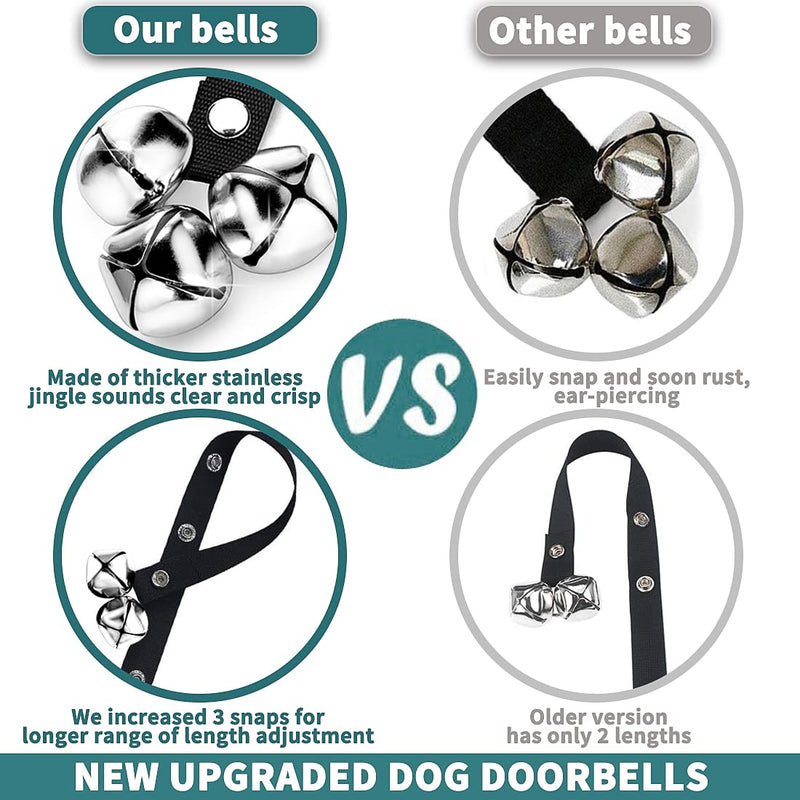 BLUETREE 2 Pack Dog Doorbells Premium Quality Training Potty Great Dog Bells Adjustable Door Bell Dog Bells for Potty Training Your Puppy The Easy Way - 7 Extra Large Loud 1.4 DoorBells 01Black - PawsPlanet Australia