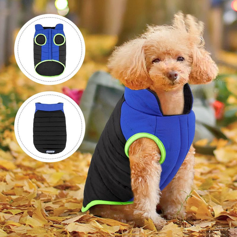 Dog Coat - Dog Winter Coat, Cold Weather Dog Jacket with Harness Hole Waterproof Windproof for Small Medium Dogs XS Black - PawsPlanet Australia