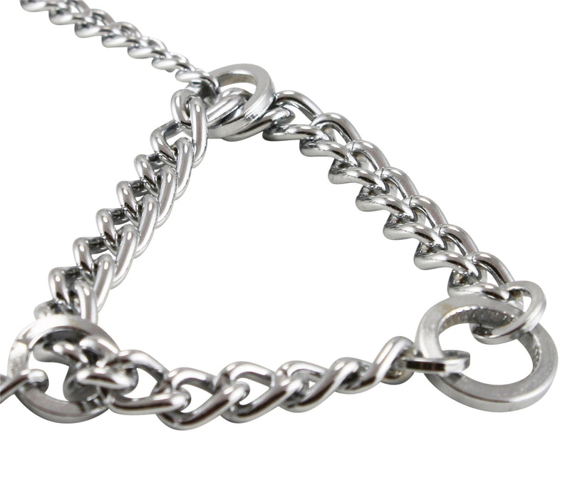 [Australia] - Single Chain Martingale Metal Dog Semi Choke Collar Chrome 8 Sizes 1.5mm Link: 11.5" Closed-13" Open 
