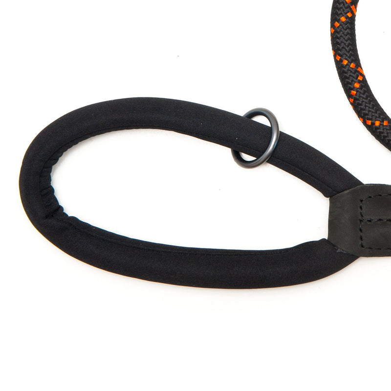 Long Paws Comfort Collection Lead Padded Rope, 110 cm/44-Inch, Black/Orange - PawsPlanet Australia