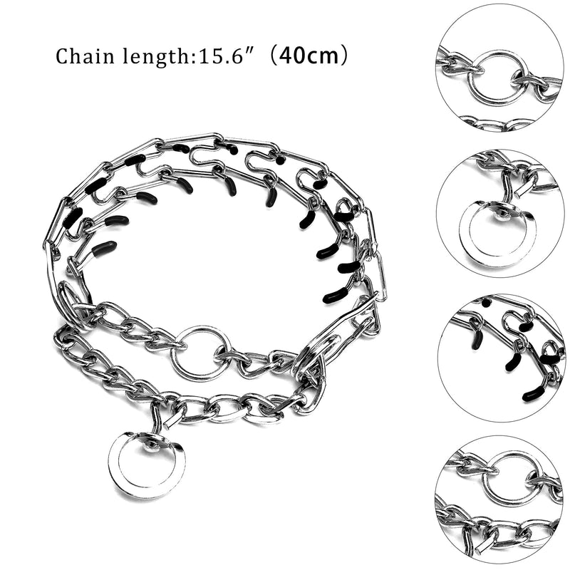 Dog Prong Collar,Choke Collar for Dogs Pinch Training Collar,Detachable Adjustable Choke Collar with Comfort Rubber Tips, Metal Adjustable Large Middle Dog Pet Pinch Collar B S - PawsPlanet Australia