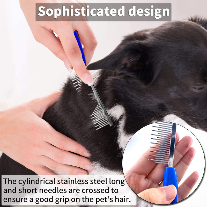 Goofong 2 pieces pet comb, grooming brush for medium and small dogs and cats with long stainless steel grooming comb teeth clean hair - PawsPlanet Australia