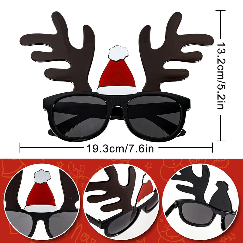 Whaline 12Pcs Christmas Glasses Frames Holiday Sunglasses Christmas Headbands Snowman Reindeer Santa Claus Tree Hat Decoration Accessories Gift Set for Xmas Party Holiday Favors - PawsPlanet Australia