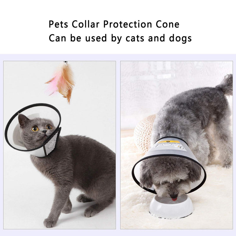 SHONCO Dog Collar,Adjustable Pet Wound Healing Cone Collar with Breathable Soft Side Plastic Cone Specialized for Kitten and Puppy Design 1 Count (Pack of 1) - PawsPlanet Australia