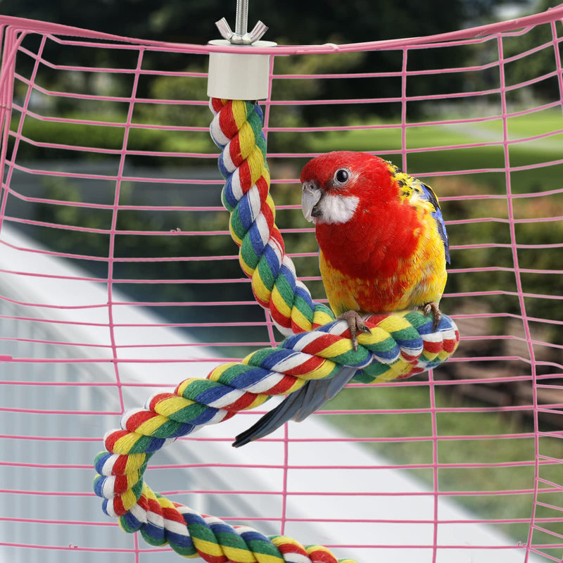 Bird Rope Perch for Parrots, Cockatiels, Parakeets, Budgie Cages Comfy Birds Colorful Rope Perches Toy (Large, 41 Inch) - PawsPlanet Australia