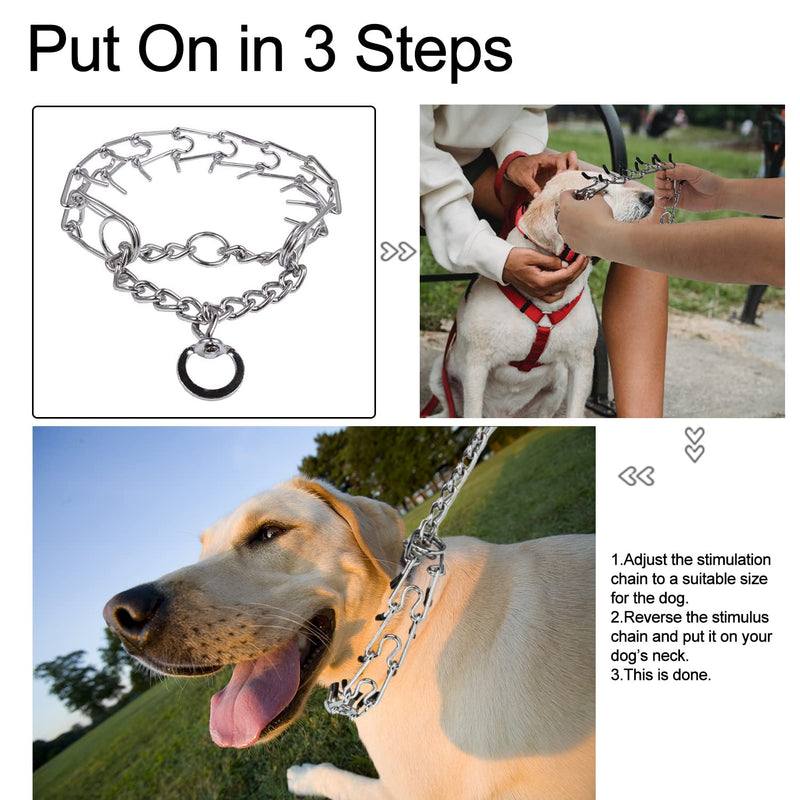 Darkyazi Durable Pinch Collar Stainless Steel Dog Adjustable Pet Training Collar for Medium Large Dogs Medium (Pack of 1) Silver - PawsPlanet Australia