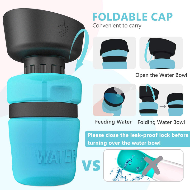 Pet Water Bottle for Dogs,Dog Water Bottle Foldable,Dog Travel Water Bottle,Dog Water Dispenser,Portable Dog Water Bottle for Walking Hiking Beach,Lightweight & Convenient for Travel,BPA Free,18 OZ - PawsPlanet Australia