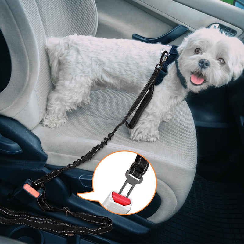 Dog Leash 2-in-1 Dog Seat Belt for Car with Universal Plug Adjustable Training Leash Dog Belt for Puppies Small Medium Large Dogs Black - PawsPlanet Australia