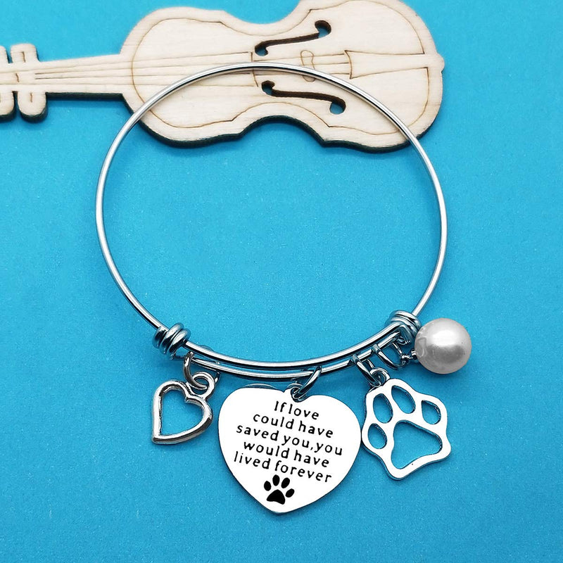 Pet Memorial Bracelet Gift If Love Could Have Saved You You Would Have Lived Forever Bracelet Loss of Pet Gifts Sympathy Gifts for Loss of Dog in Memory of Cat Gift - PawsPlanet Australia