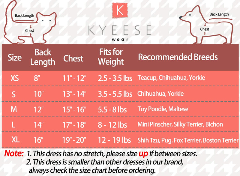 KYEESE Floral Dogs Dresses Rose with Flowers Decor Eelgant Princess Doggie Dress for Small Dogs Spring Summer Cat Dress Dog Clothes XS (2.5-3.5lbs) - PawsPlanet Australia