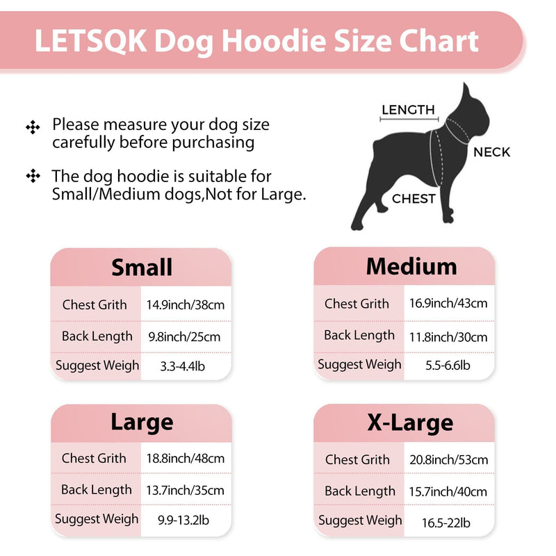 LETSQK Dog Hoodie Pink Pullover Hoody Knitwear Turtleneck Sweater for Puppy, Soft Fleece Pet Sweater,Winter Puppy Sweater Clothes for Dogs Cat Small - PawsPlanet Australia