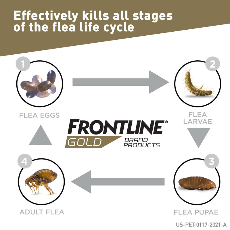 FRONTLINE Gold for Dogs Flea & Tick Treatment, 23-44 lbs, 3ct - PawsPlanet Australia