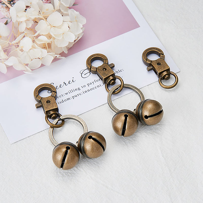 1 Pair Copper Cat & Dog Bell, Extra Loud Pet Bell Durable Brass Bells Pet Tracker for Pets Collar Charm Pendant Bells with Swivel Lobster Clasp - PawsPlanet Australia