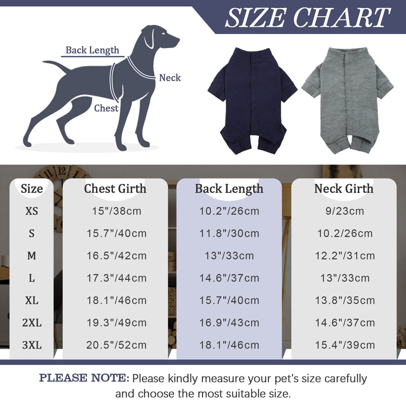Kouser Dog Surgery Recovery Suit, Soft Dog Onesie for Female Male, Dog Thermal Bodysuit Long Sleeve, Pet Spay Suit for Anti-Licking Abdominal Wound, Dog Cone Alternative After Surgery Medium (Back size: 13"/33cm) Blue - PawsPlanet Australia