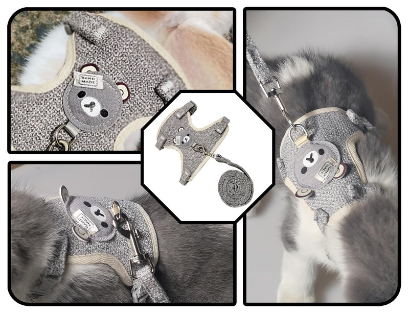 KAPSING rabbit leash, adjustable rabbit accessories, rabbit accessories with elastic leash, cat leash with harness for small animals, rabbits, cats, outdoor walking - PawsPlanet Australia
