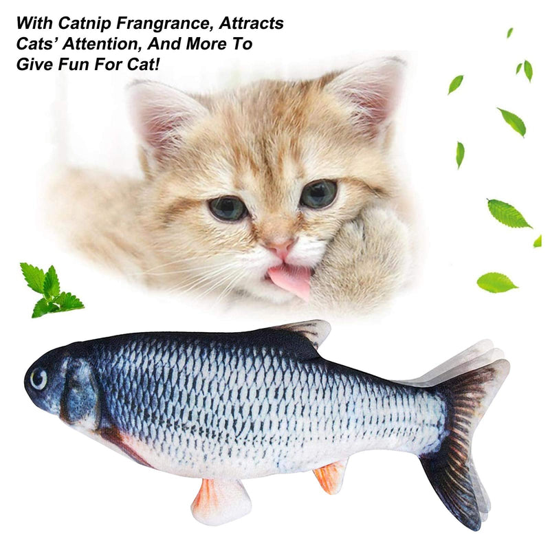 Cat Fish Toy, Catnip Toys for Cats, Realistic Plush Electric Wagging Fish Toys Simulation Interactive Funny Chew Cat Toy for Indoor Cats Pets Kitten, Perfect for Biting Kicking (2 pack) - PawsPlanet Australia