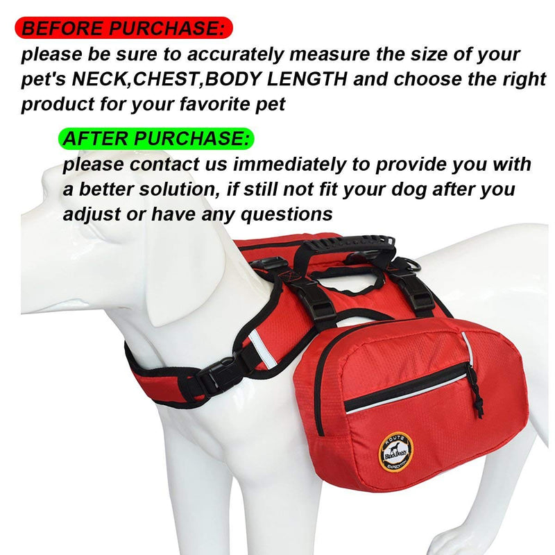 smartelf Dog Backpack Hiking Gear 2 in 1 Detachable Saddle Bag Hound Rucksack for Travel Camping Hiking Medium Large Breeds M(20-25 inch) - PawsPlanet Australia