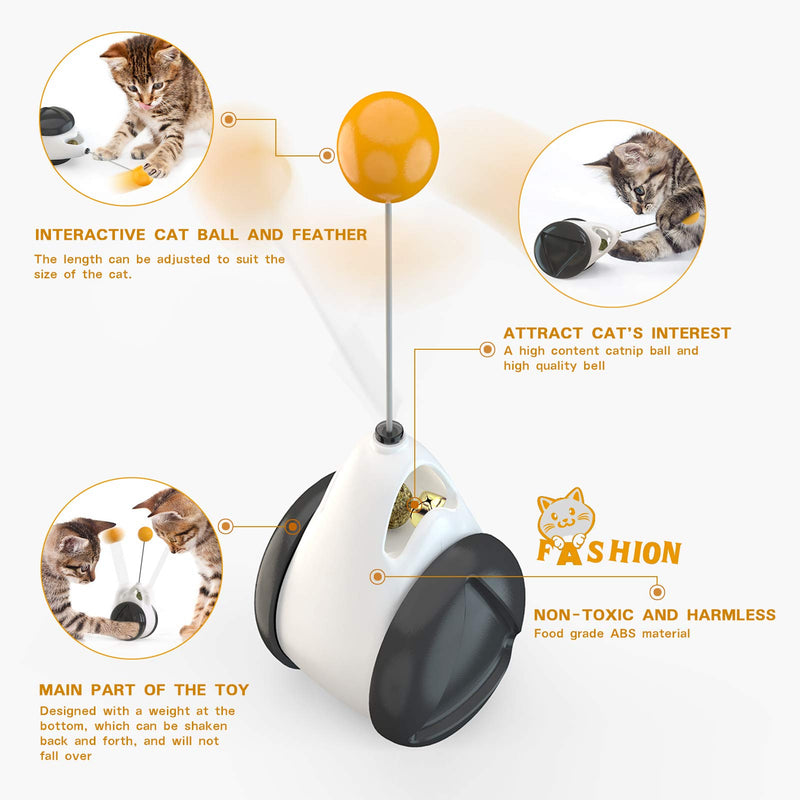 [Australia] - Fashion&cool Cat Toys, Interactive Roller Cat Toy for Indoor Cats with Catnip, Feather Ball and Bell, Balance Cat Chasing Toy Kitten Exercise Puzzle Toys 