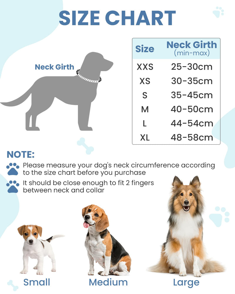 PETTOM Dog Collar Adjustable Nylon Dog Collar Breathable Reflective Collar (Blue M) Blue - PawsPlanet Australia