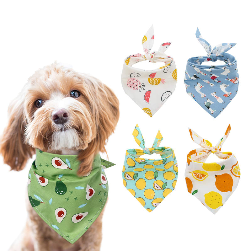 SAWMONG Dog Bandanas, 5 PCS Summer Dog Triangle Scarfs, Washable and One Side Printing Bandanas Kerchief for Small and Medium Dogs Cats Pets 1 - PawsPlanet Australia