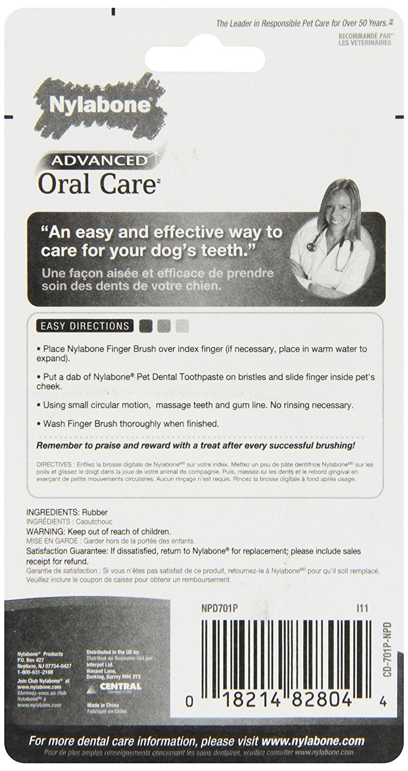 Nylabone Advanced Oral Care Dog Finger Brush, 4 Count - PawsPlanet Australia