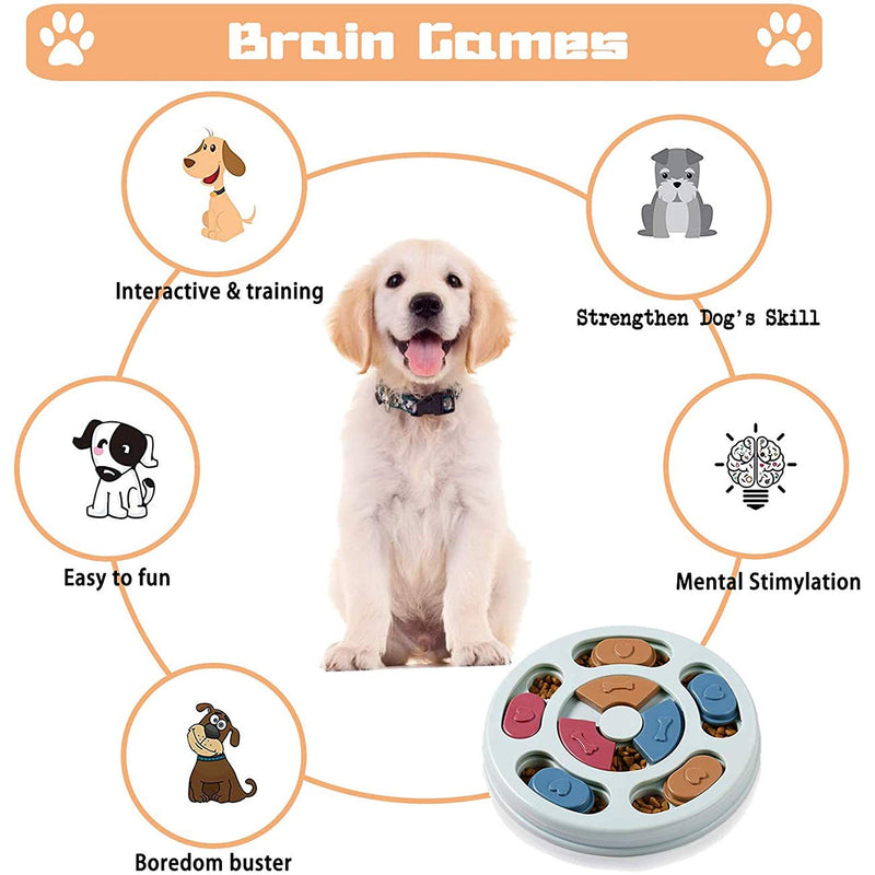 Dog puzzle toy - Slow Feeder - Interactive Training Toy Box - Creative Dog Smart Beginner, Improve Dog's IQ, Non-Slip Slow Feeder for Puppy Dogs Boredom(Blue) Rounded-Blue - PawsPlanet Australia