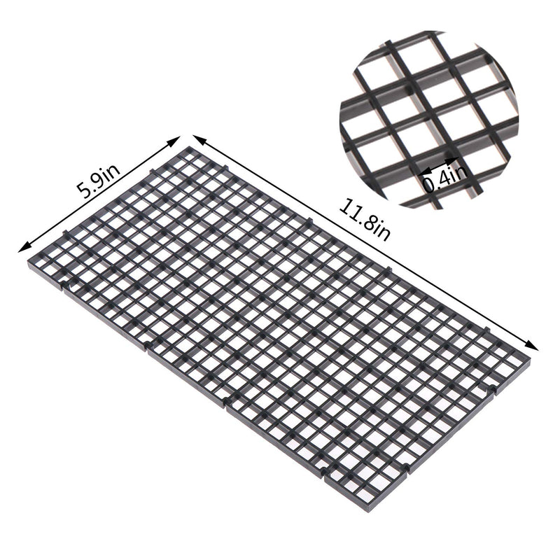 JiaUfmi 4 Pcs Grid Divider Tray Egg Crate Louvre Aquarium Fish Tank Bottom Isolation Black - PawsPlanet Australia