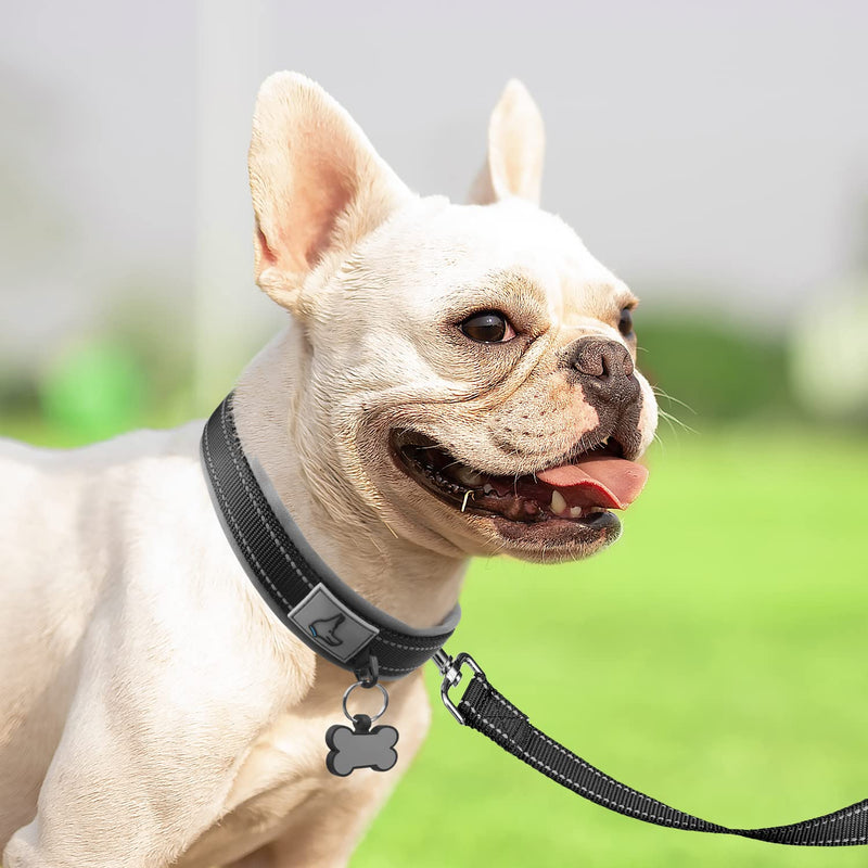 Joytale Neoprene Padded Dog Collar, 11 Colors, Reflective Wide Pet Collars with Durable Metal Belt Buckle, Adjustable Heavy Duty Nylon Dog Collar for Small Medium Large Extra Large Dogs Small (Pack of 1) Black - PawsPlanet Australia