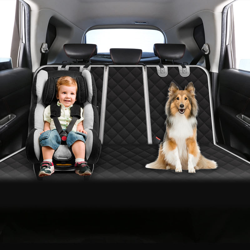 Lydonberg Dog Car Seat Cover - Waterproof ScratchProof Nonslip Back Seat Cover - Car Seat Cover with Side Flaps - Universal fits All Cars(Black) - PawsPlanet Australia