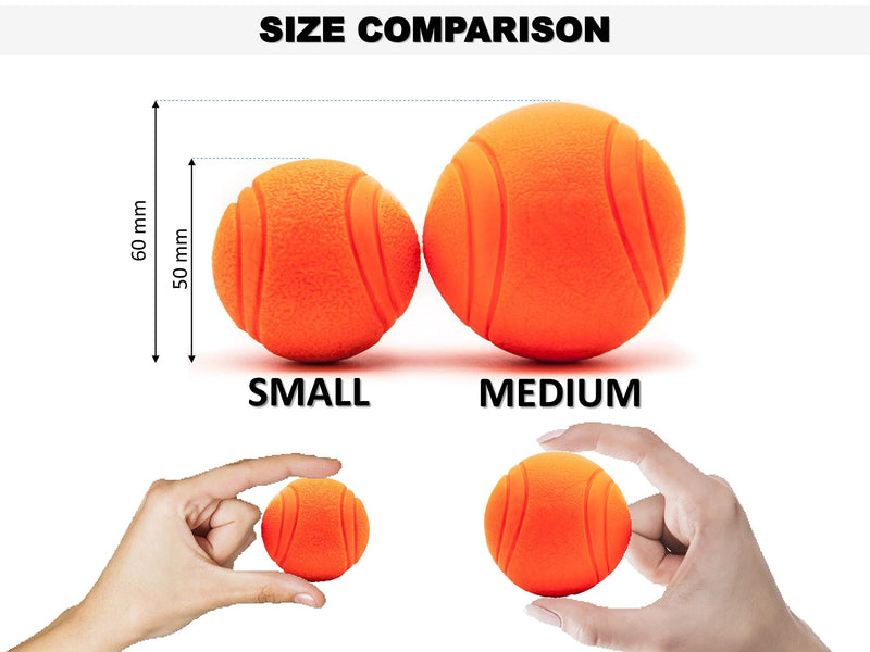 Pet Touch 2 X 5cm Solid Core Rubber Ball HIGH BOUNCING Dog Toys Indestructible Virtually Tough Dog Toys Interactive Dog Toys Strong Rubber Balls for dogs (Small (50mm), 2 Balls(Blue+Orange)) Small (50mm) 2 Balls(Blue+Orange) - PawsPlanet Australia