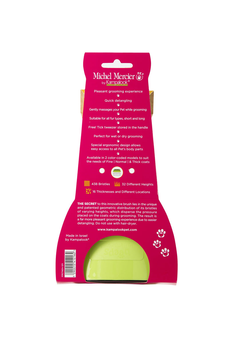 Michel Mercier Detangling Brush for Pet - Pet Brush for Grooming and Deshedding Dogs and Cats - Free Tick Remover Tool Included (Normal Coat) Normal Coat - PawsPlanet Australia