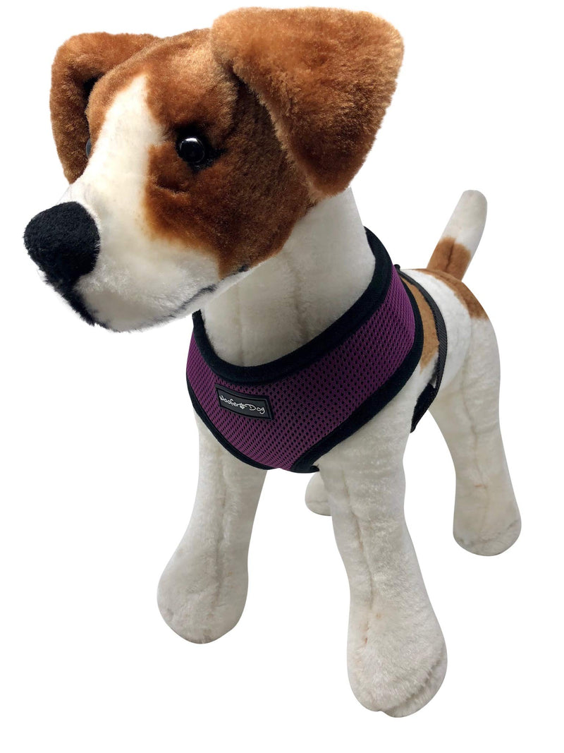 [Australia] - Dog Harness for Small Dogs - No Pull Breathable Mesh Harnesses for Small & Medium Breed Dogs - Puppy Vest for Walking & Running - Adjustable Body Harness - Sizes XS S M L Medium 15.5-20" Chest Purple 