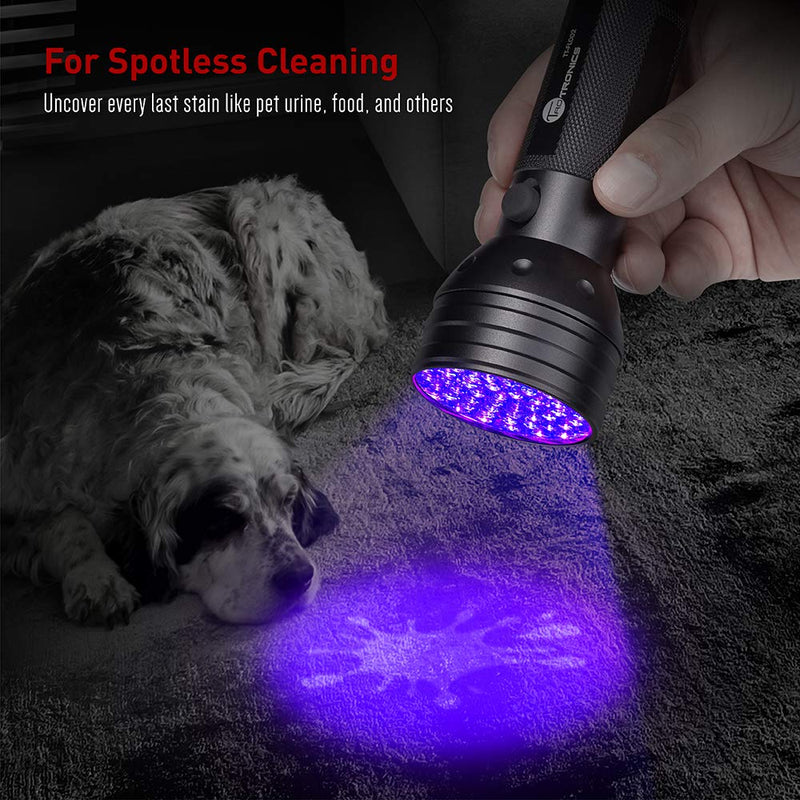 [Australia] - TaoTronics TT-FL002 Black Light, 51 LEDs Uv Blacklight Flashlights Detector for Dry Pets Urine & Stains & Bed Bug with Uv Sunglasses & 3 AAA Batteries 