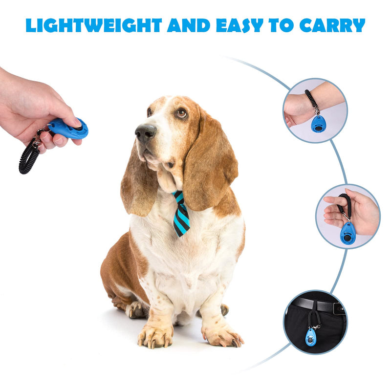 OYEFLY Dog Clicker [2 Pieces, Multi-Color] Training Clicker with Carry Strap for Dog, Cat, Horse (Blue and White) - PawsPlanet Australia