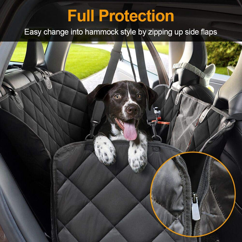 Minishark Dog Car Seat Cover, Waterproof Scractchproof with Mesh Window Side Flaps for Back Seat Protection Durable Rear Car Seat Cover Car Boot liner for Car, SUV - PawsPlanet Australia
