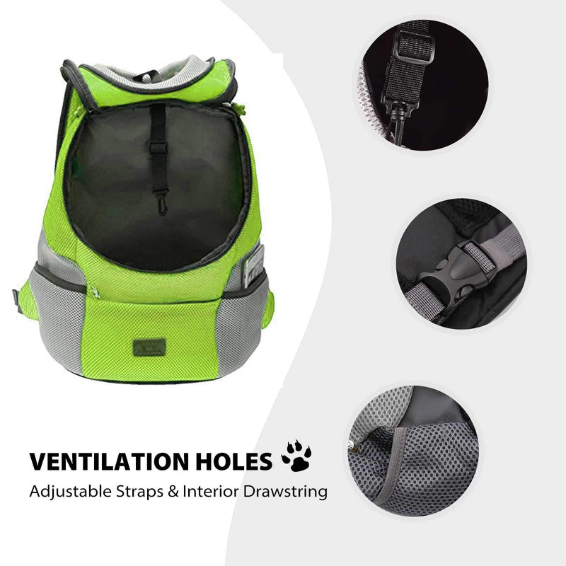 PETCUTE Pet Carrier Backpack Dog Travel Backpack Pet Carrying bag for small Dogs cats Head Out Design Airline Approved for Bike Hiking Green XL - PawsPlanet Australia