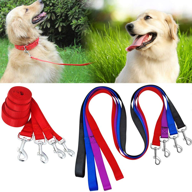 [Australia] - AEDILYS Dog Leash,Strong and Durable Traditional Style Leash with Easy to Use Collar Hook,Nylon Dog Leashs, Traction Rope, 6 Feet Long, 3/8 Inch Wide,Red 