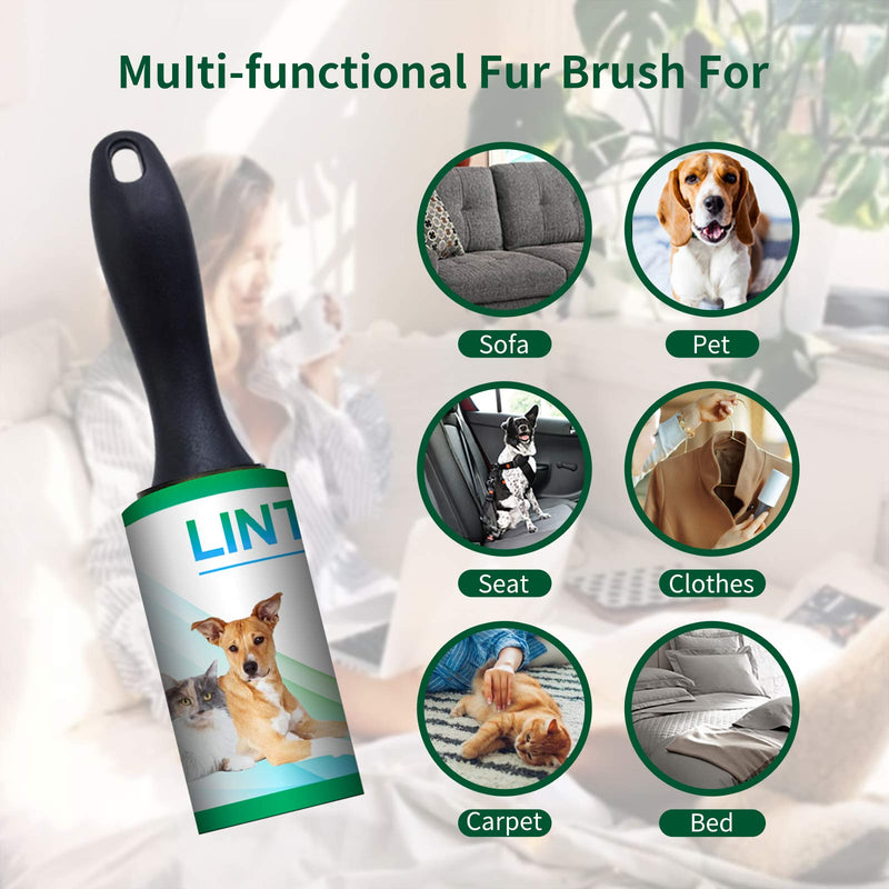 Lint roller, DHMAKER extra sticky animal hair removal, dust remover for clothes, cat hair, dog hair (4 lint rollers) - PawsPlanet Australia