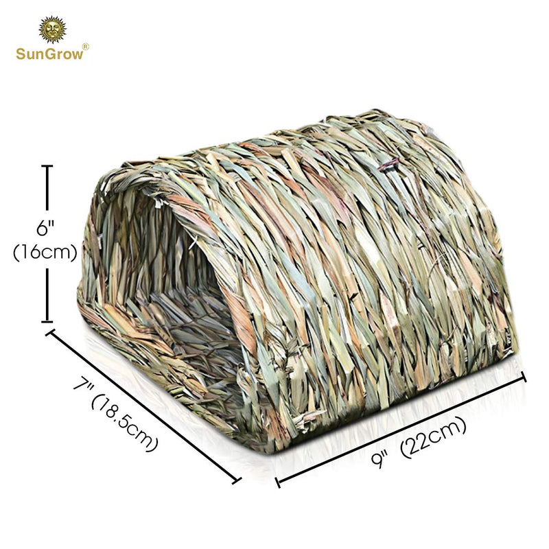 [Australia] - SunGrow Woven Timothy Grass Tunnel, Secret Base for Ninja Training, She-Shed or He-Shed for Me Time, Ideal for Hamsters, Guinea Pigs, Ferrets, Dwarf Rabbits, Rats, and Other Pocket Pets 