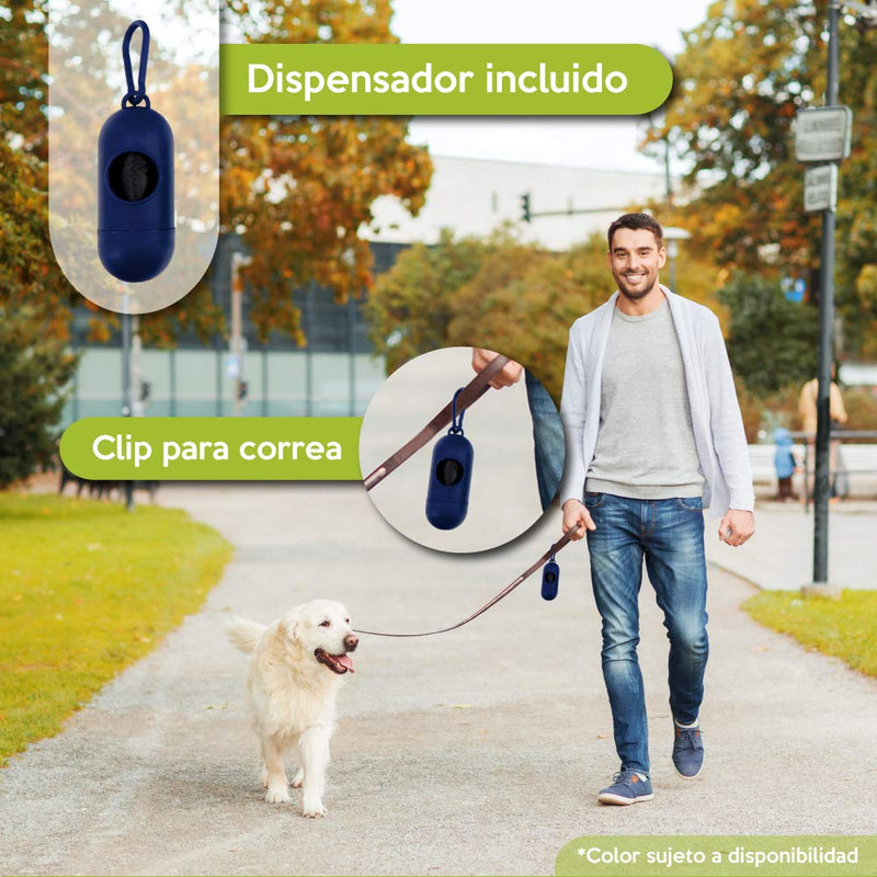 Dog waste bags with waste bag dispenser | Ecological dog poop bags for all breeds and sizes | Eco dog waste bags + linen bag holder Organic dog waste bags for resilient needs. 300 bags - PawsPlanet Australia
