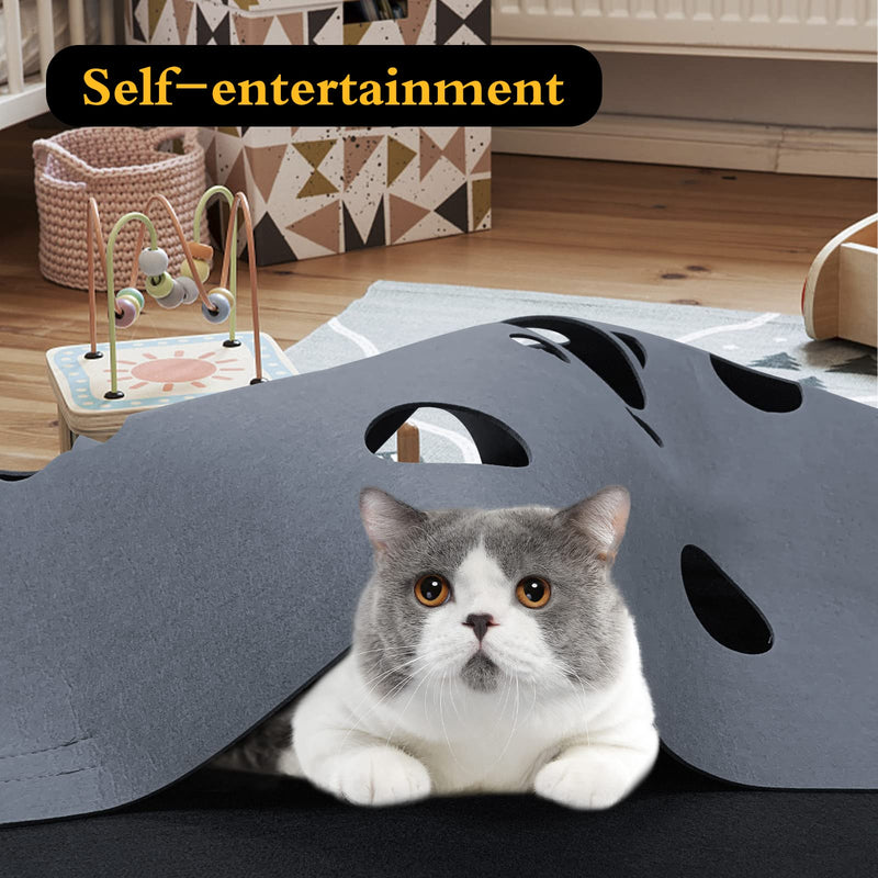 Cat toys and scratching mat, cat felt tunnel, play tunnel and lying mat for sleeping area, for intelligent play with your big cat and kitten - PawsPlanet Australia