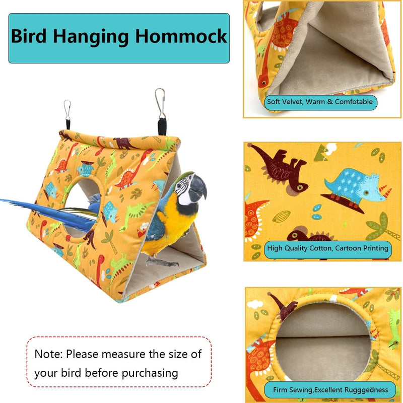 Vehomy Bird Parrot Warm Nest House Bird Winter Hanging Hammock with Hole and Dinosaurs Pattern Plush Snuggle Birds Sleeping Bed Parrot Hideaway for Cockatiels Parakeet Budgies African Grey S - PawsPlanet Australia