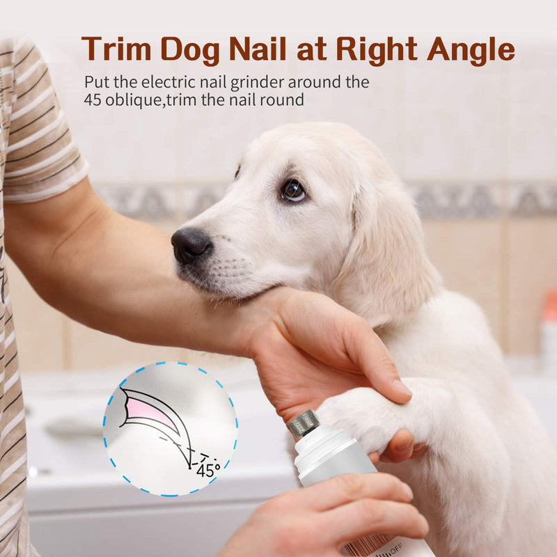 Upgrade Dog Nail Grinder and Clippers Quiet with 20h Working Time Rechargeable Pet Nail Trimmer Stepless Speed Regulation Pet Nail Grinder Electric Nail File For Small Medium Large Dogs and Cats - PawsPlanet Australia