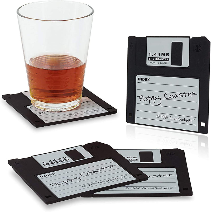ZERLITE Novelty Floppy Disk Retro Silicone Drink Coasters 1.44m Diskette, Tabletop Protection and Prevents Furniture Damage, Set of 6 Durable Creative Coffee Mug Cup Coasters Heat-Resistant Nonslip & Fun Colorful Pads Decoration - Excellent Gift For Co... - PawsPlanet Australia