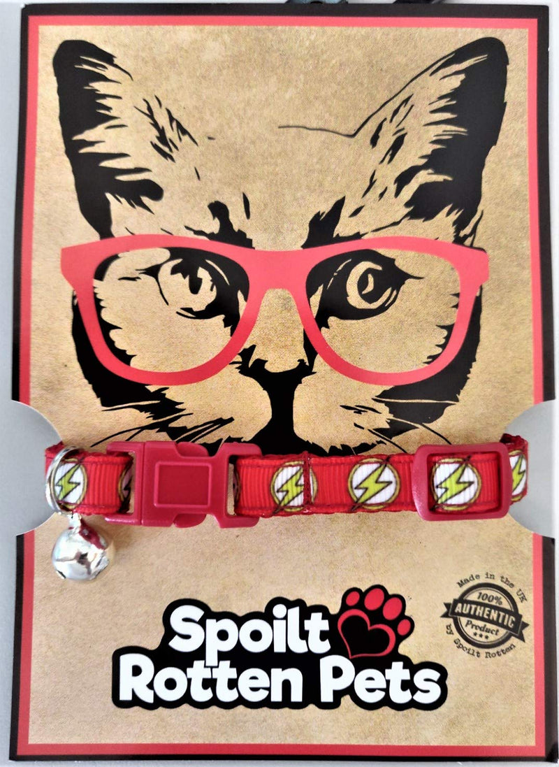 Spoilt Rotten Pets Lightening Flash Bolt Cat Collar With Bell & Safety Buckle - PawsPlanet Australia