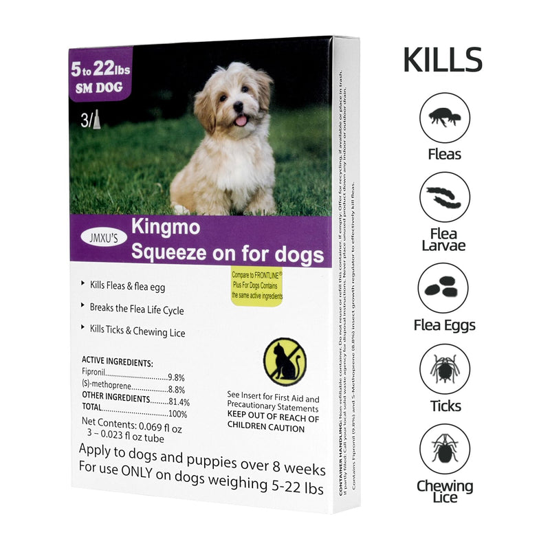 Flea and Tick Prevention for Dogs, Small Dog Flea & Tick Control, Long-Lasting and Fast-Acting Topical Flea & Tick Treatment Drops for Puppies, 5 to 22 lbs, 1 Doses 5-22lbs 1 Dose - PawsPlanet Australia